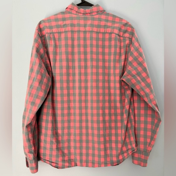 J. Crew Mercantile Flex Men's Size XL Shirt Button Down Pink/Teal Checkered - Picture 2 of 5